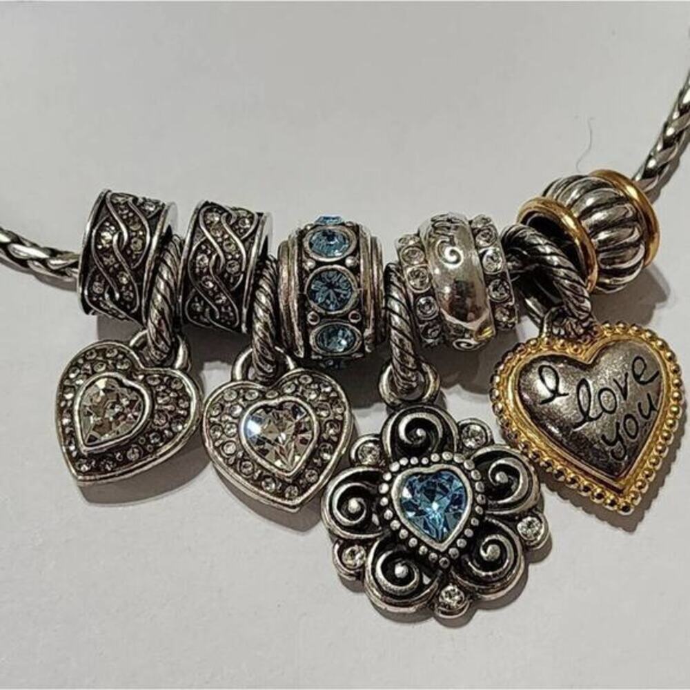 Brighton love heart birthstone blue‎ September Silver Gold Pl charm bracelet - Picture 3 of 9